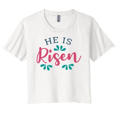 He Is Risen Easter Jesus Women's Crop Top Tee