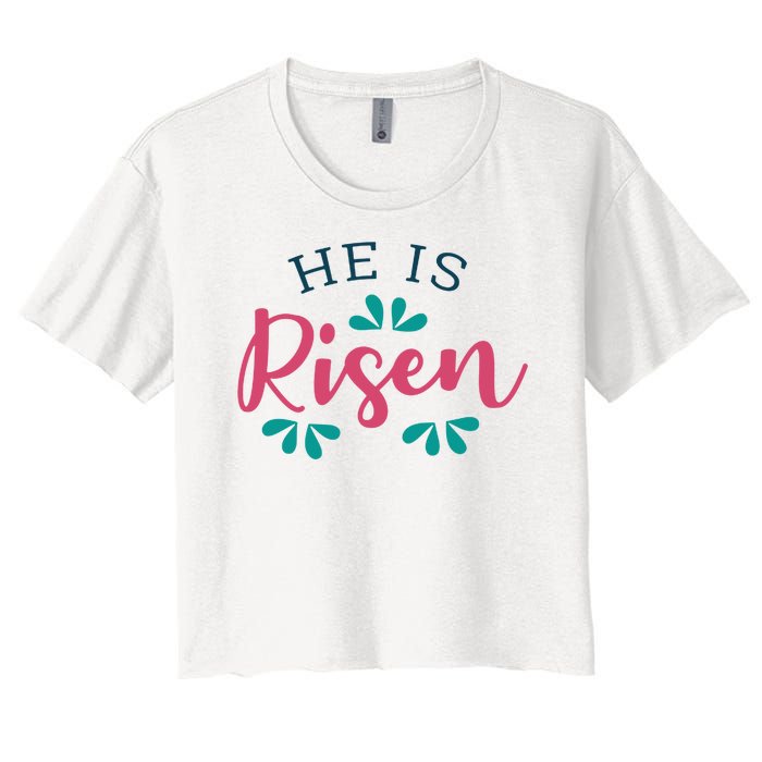 He Is Risen Easter Jesus Women's Crop Top Tee