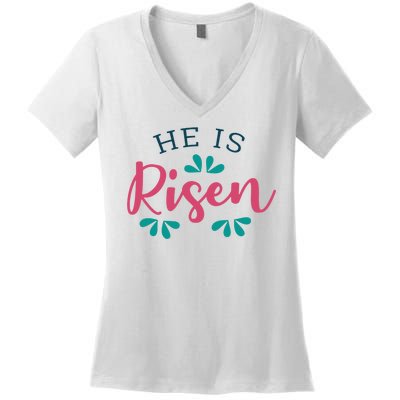 He Is Risen Easter Jesus Women's V-Neck T-Shirt