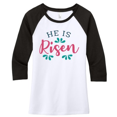 He Is Risen Easter Jesus Women's Tri-Blend 3/4-Sleeve Raglan Shirt