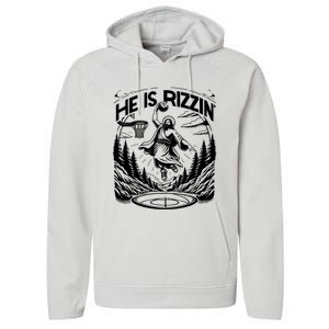 He Is Rizzin Funny Basketball Christian Religious Gift Performance Fleece Hoodie