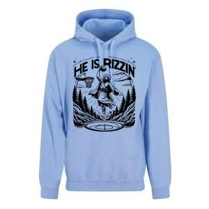 He Is Rizzin Funny Basketball Christian Religious Gift Unisex Surf Hoodie