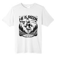 He Is Rizzin Funny Basketball Christian Religious Gift Tall Fusion ChromaSoft Performance T-Shirt