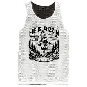 He Is Rizzin Funny Basketball Christian Religious Gift Mesh Reversible Basketball Jersey Tank