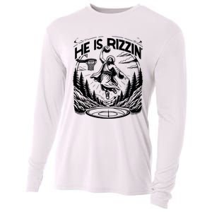 He Is Rizzin Funny Basketball Christian Religious Gift Cooling Performance Long Sleeve Crew