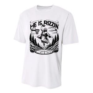 He Is Rizzin Funny Basketball Christian Religious Gift Performance Sprint T-Shirt