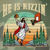 He Is Rizzin Funny Basketball Easter Christian Religious Legacy Tie Dye Trucker Hat