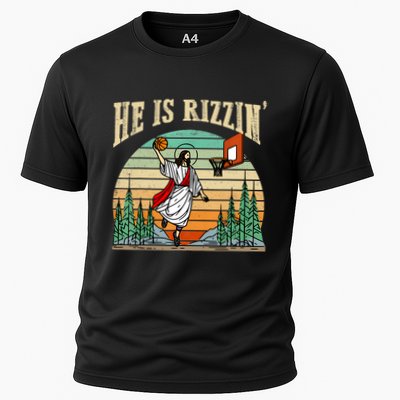 He Is Rizzin Funny Basketball Easter Christian Religious Performance Shirt