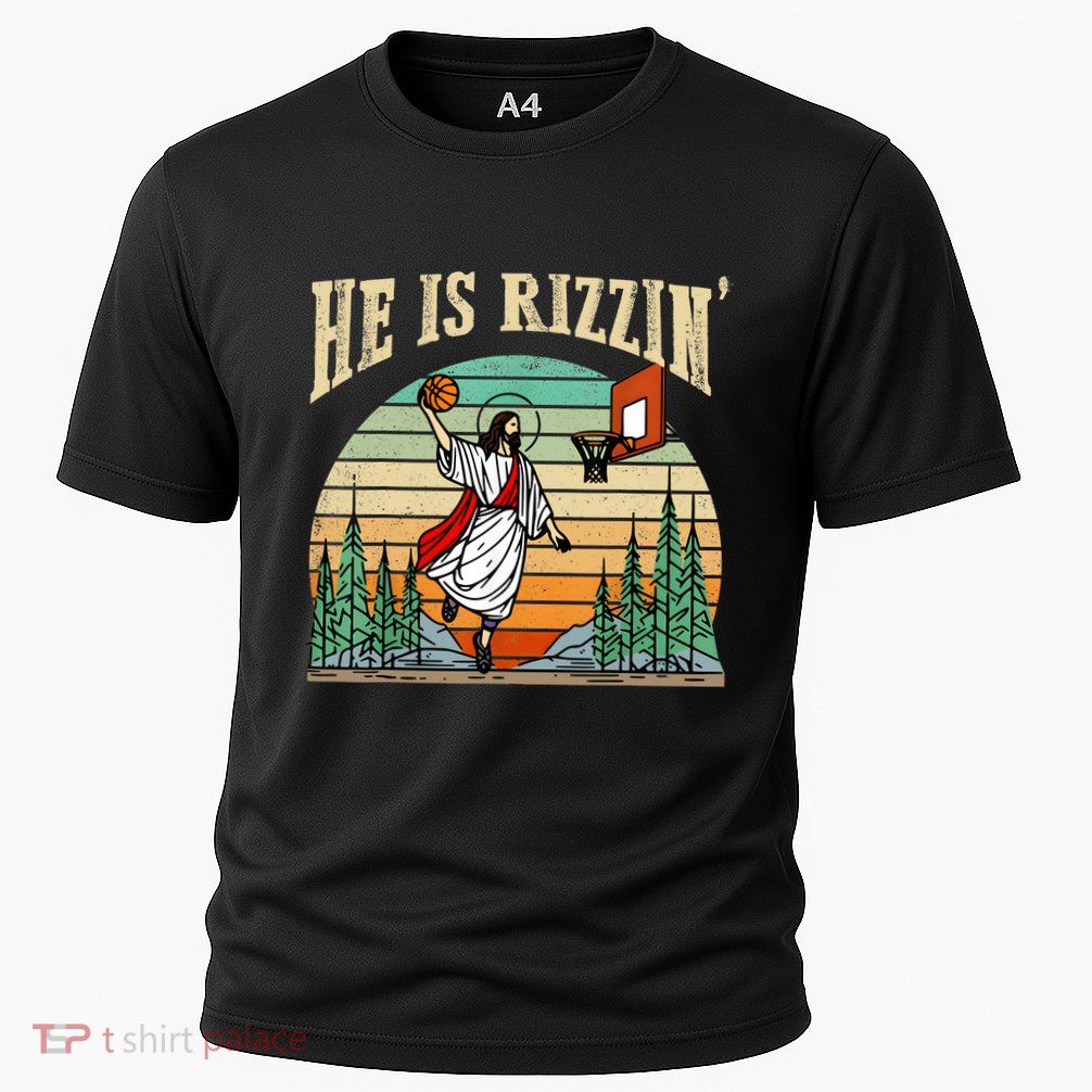 He Is Rizzin Funny Basketball Easter Christian Religious Performance Shirt