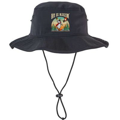 He Is Rizzin Funny Basketball Easter Christian Religious Bucket Hat