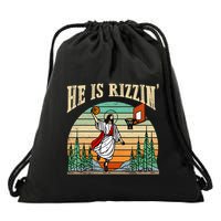 He Is Rizzin Funny Basketball Easter Christian Religious Drawstring Bag