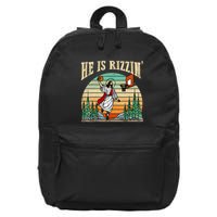 He Is Rizzin Funny Basketball Easter Christian Religious 16 in Basic Backpack