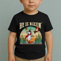 He Is Rizzin Funny Basketball Easter Christian Religious Toddler T-Shirt
