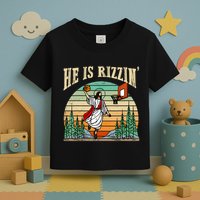 He Is Rizzin Funny Basketball Easter Christian Religious Toddler T-Shirt