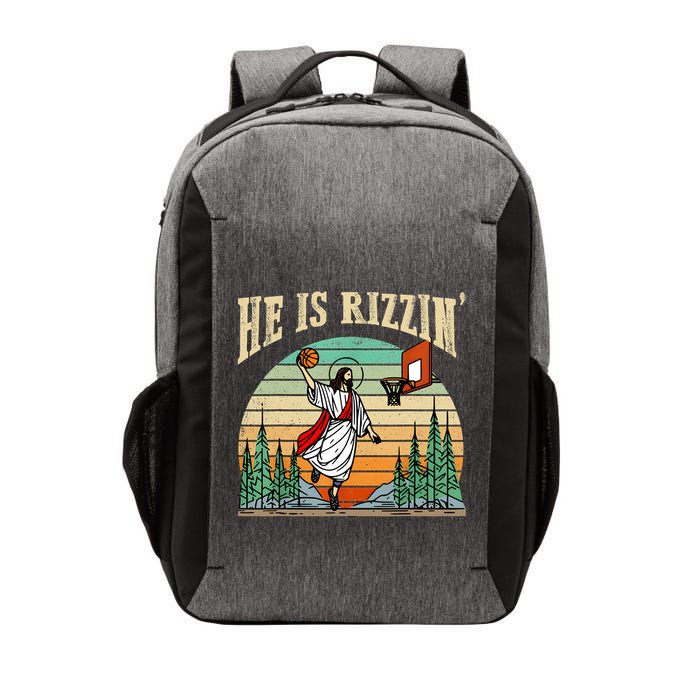 He Is Rizzin Funny Basketball Easter Christian Religious Vector Backpack