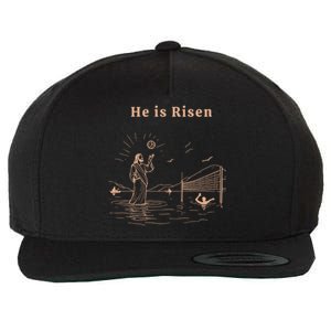 He Is Risen Jesus Playing Volleyball Easter Wool Snapback Cap