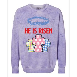 He Is Risen Jesus Christ Resurrection Happy Easter Day Colorblast Crewneck Sweatshirt