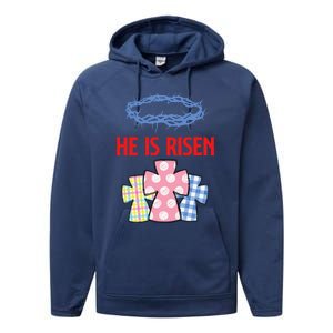 He Is Risen Jesus Christ Resurrection Happy Easter Day Performance Fleece Hoodie