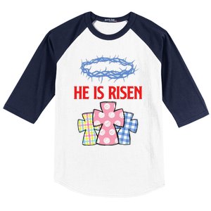 He Is Risen Jesus Christ Resurrection Happy Easter Day Baseball Sleeve Shirt