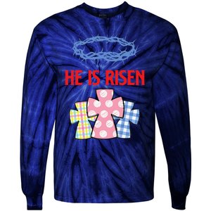 He Is Risen Jesus Christ Resurrection Happy Easter Day Tie-Dye Long Sleeve Shirt