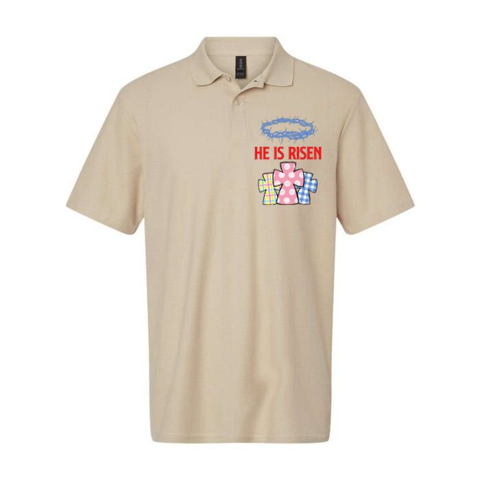 He Is Risen Jesus Christ Resurrection Happy Easter Day Softstyle Adult Sport Polo