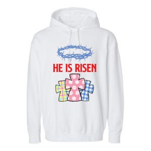 He Is Risen Jesus Christ Resurrection Happy Easter Day Garment-Dyed Fleece Hoodie