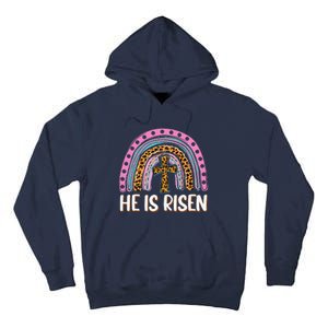 He Is Risen Leopard Rainbow Christian Jesus Happy Easter Day Tall Hoodie