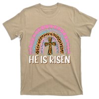 He Is Risen Leopard Rainbow Christian Jesus Happy Easter Day T-Shirt