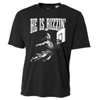 He Is Rizzin Funny Jesus Basketball Meme Cooling Performance Crew T-Shirt