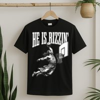 He Is Rizzin Funny Jesus Basketball Meme T-Shirt