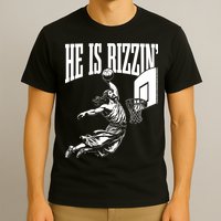 He Is Rizzin Funny Jesus Basketball Meme T-Shirt