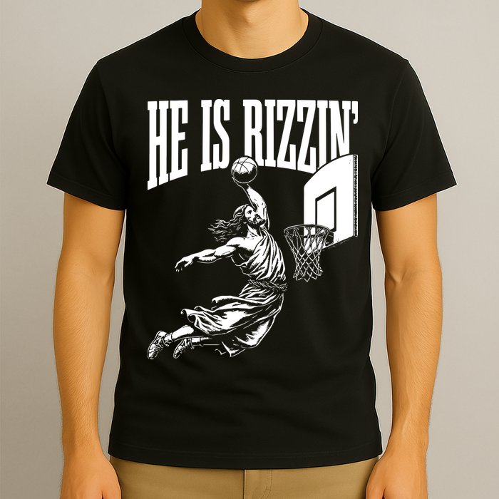 He Is Rizzin Funny Jesus Basketball Meme T-Shirt