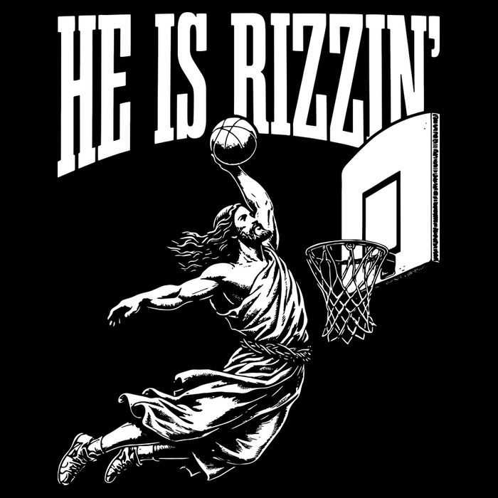 He Is Rizzin Funny Jesus Basketball Meme T-Shirt