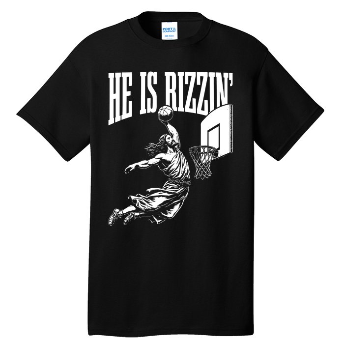 He Is Rizzin Funny Jesus Basketball Meme Tall T-Shirt