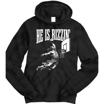 He Is Rizzin Funny Jesus Basketball Meme Tie Dye Hoodie