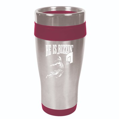 He Is Rizzin Funny Jesus Basketball Meme 16oz Travel Tumbler