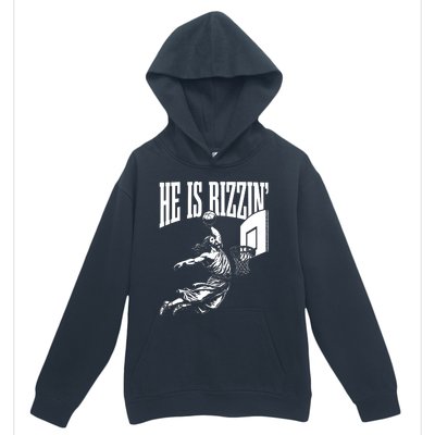 He Is Rizzin Funny Jesus Basketball Meme Urban Pullover Hoodie