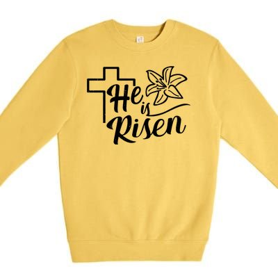 He Is Risen Easter Jesus Cross Premium Crewneck Sweatshirt