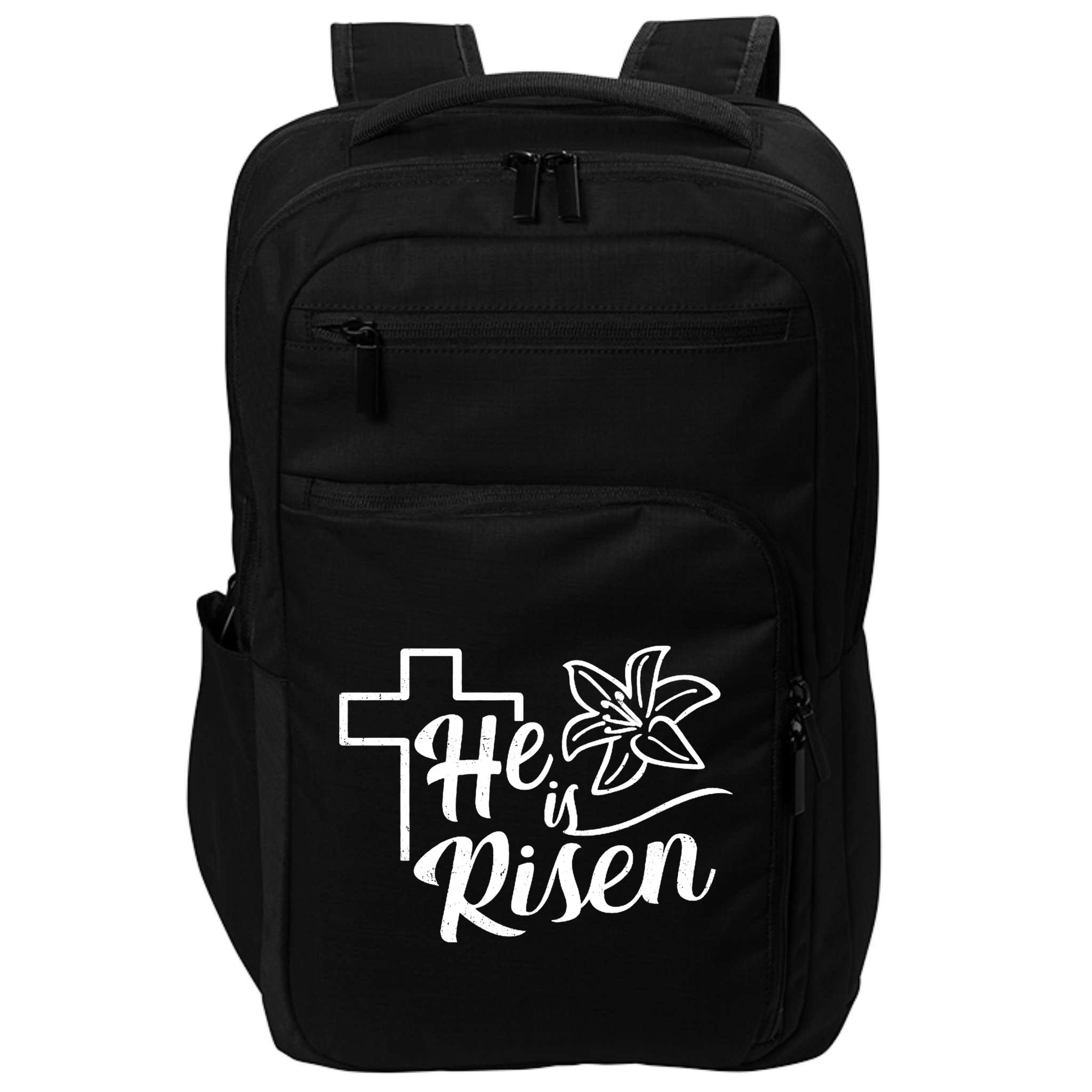 He Is Risen Easter Jesus Cross Impact Tech Backpack
