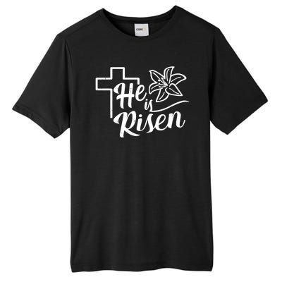 He Is Risen Easter Jesus Cross Tall Fusion ChromaSoft Performance T-Shirt