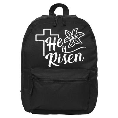 He Is Risen Easter Jesus Cross 16 in Basic Backpack