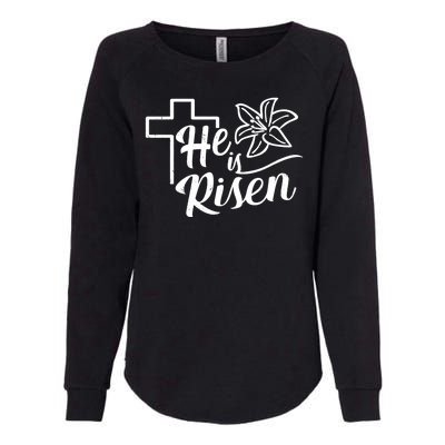 He Is Risen Easter Jesus Cross Womens California Wash Sweatshirt