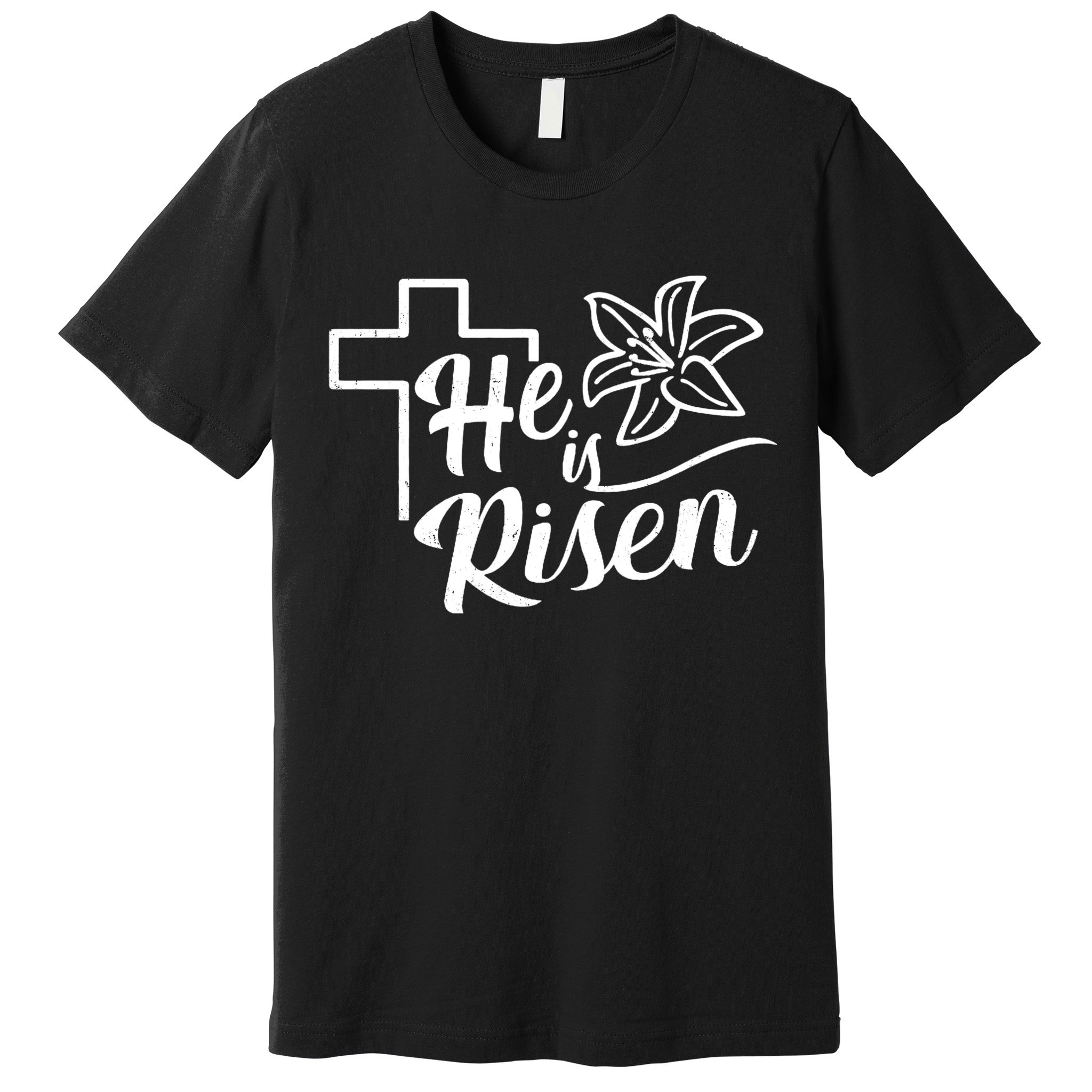 He Is Risen Easter Jesus Cross Premium T-Shirt