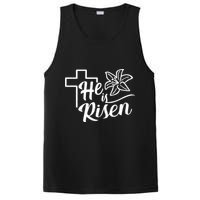 He Is Risen Easter Jesus Cross PosiCharge Competitor Tank