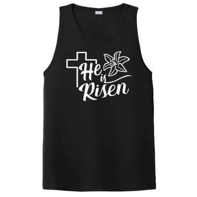 He Is Risen Easter Jesus Cross PosiCharge Competitor Tank