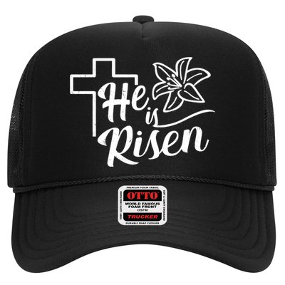 He Is Risen Easter Jesus Cross Trucker Hat