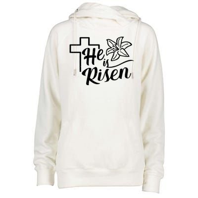 He Is Risen Easter Jesus Cross Womens Funnel Neck Pullover Hood