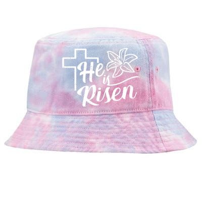 He Is Risen Easter Jesus Cross Tie-Dyed Bucket Hat