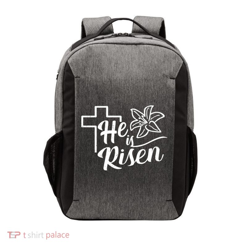 He Is Risen Easter Jesus Cross Vector Backpack