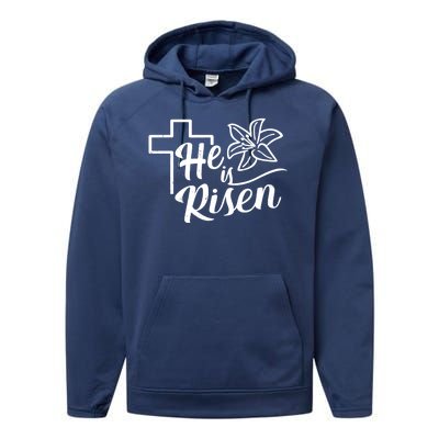 He Is Risen Easter Jesus Cross Performance Fleece Hoodie